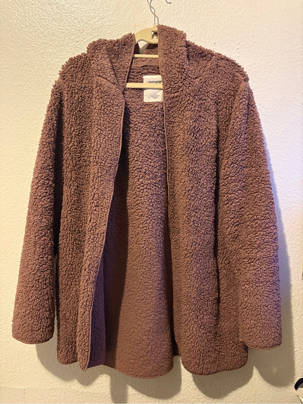 Victoria's Secret Plush Open-Front Teddy Jacket - Mauve Brown